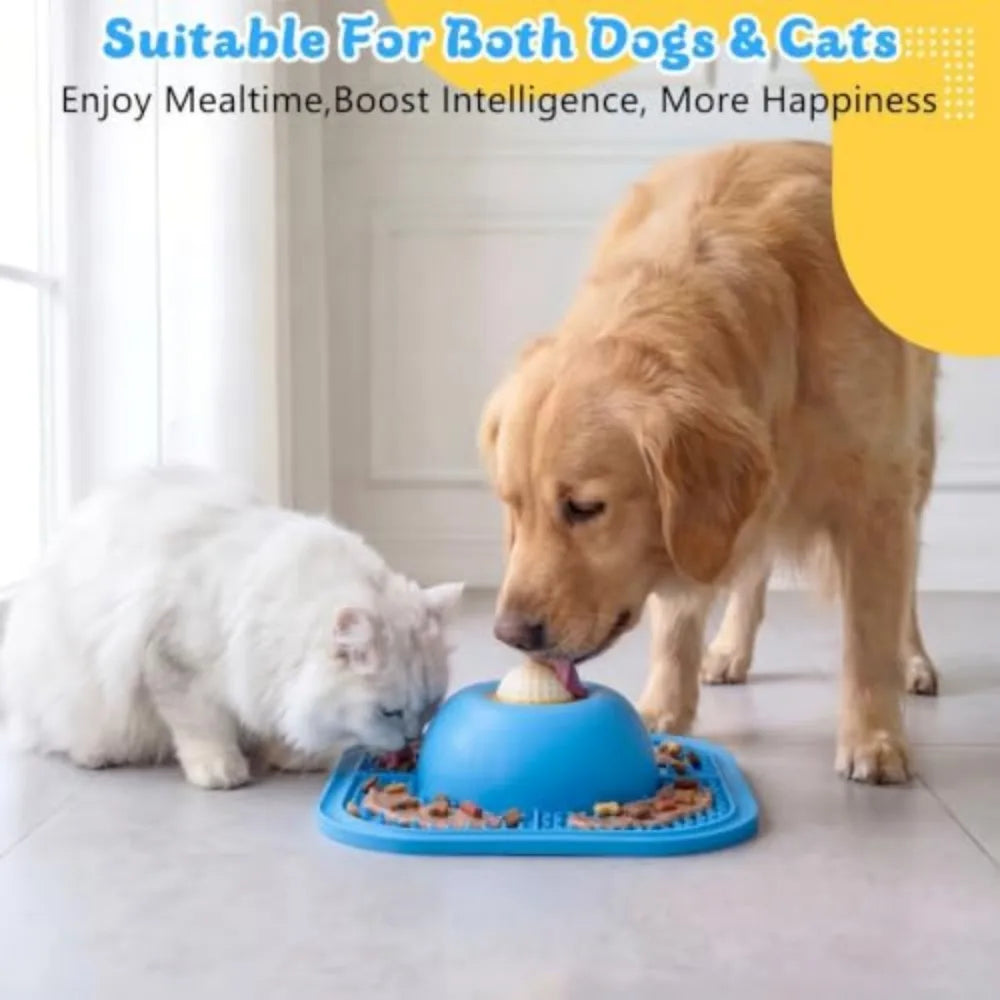 Slow Feeder Dog Lick Bowl With Anti Slip Interactive Ball