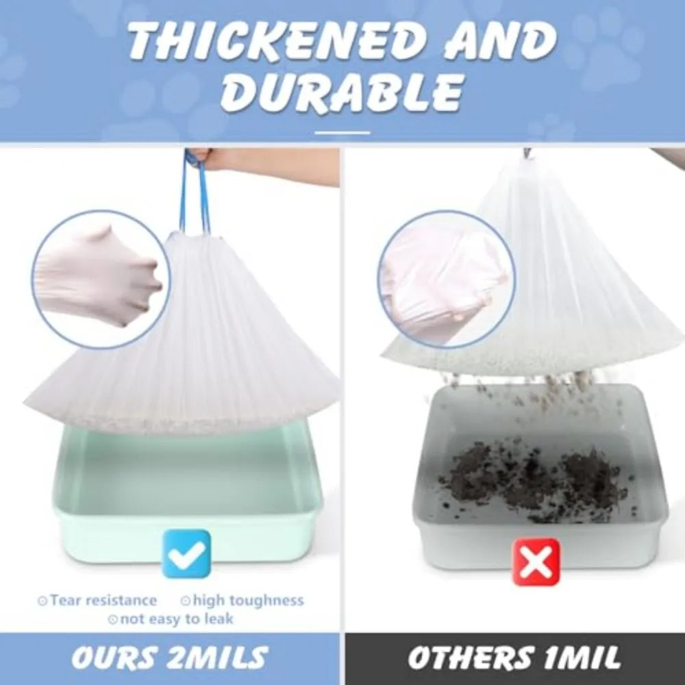 Premium Cat Litter Box Liners With Odor Barrier And Drawstring