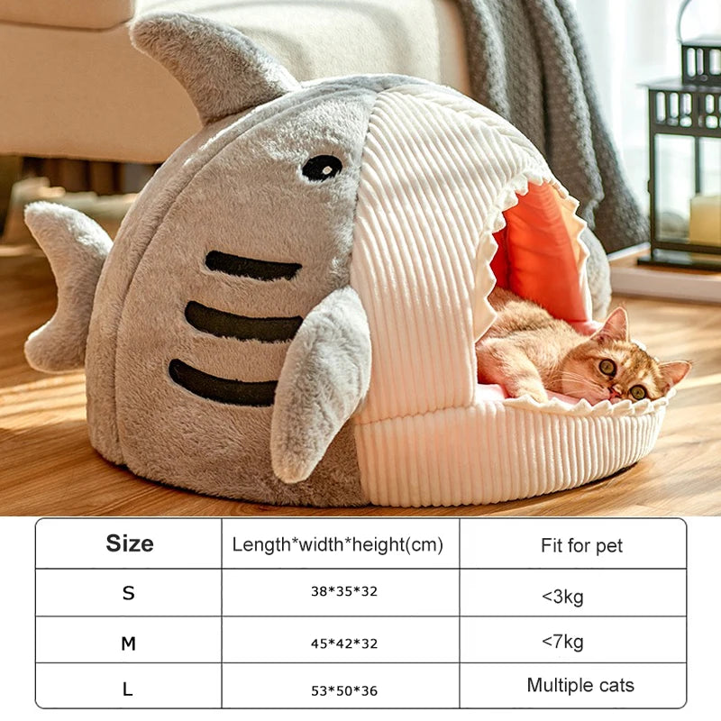 Heated Enclosed Cat Bed With Soft Cotton Non Slip Base