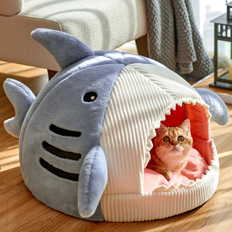 Heated Enclosed Cat Bed With Soft Cotton Non Slip Base