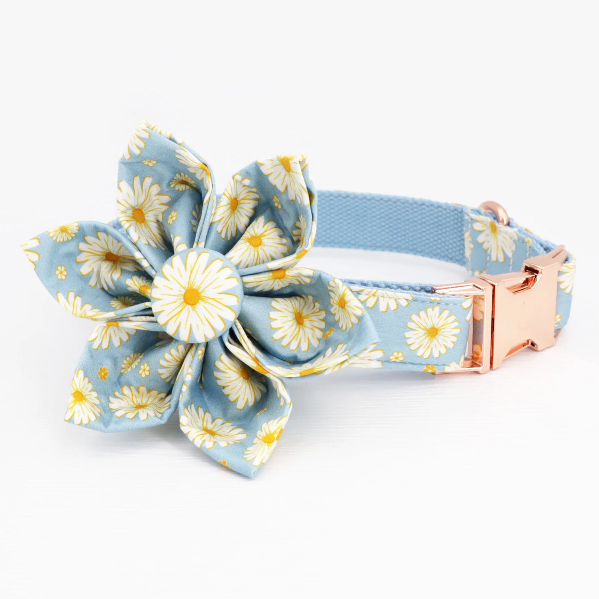 Free Sunday Floral Cotton Dog Collar And Matching Leash Set