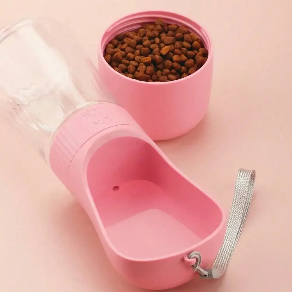 Portable 2 In 1 Dog Water Bottle With Food Container