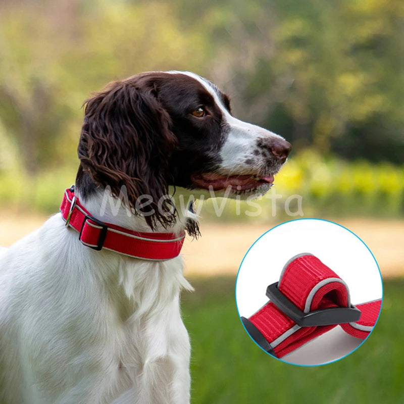 MeowVista Reflective Neoprene Padded Dog Collar Adjustable Quick Release
