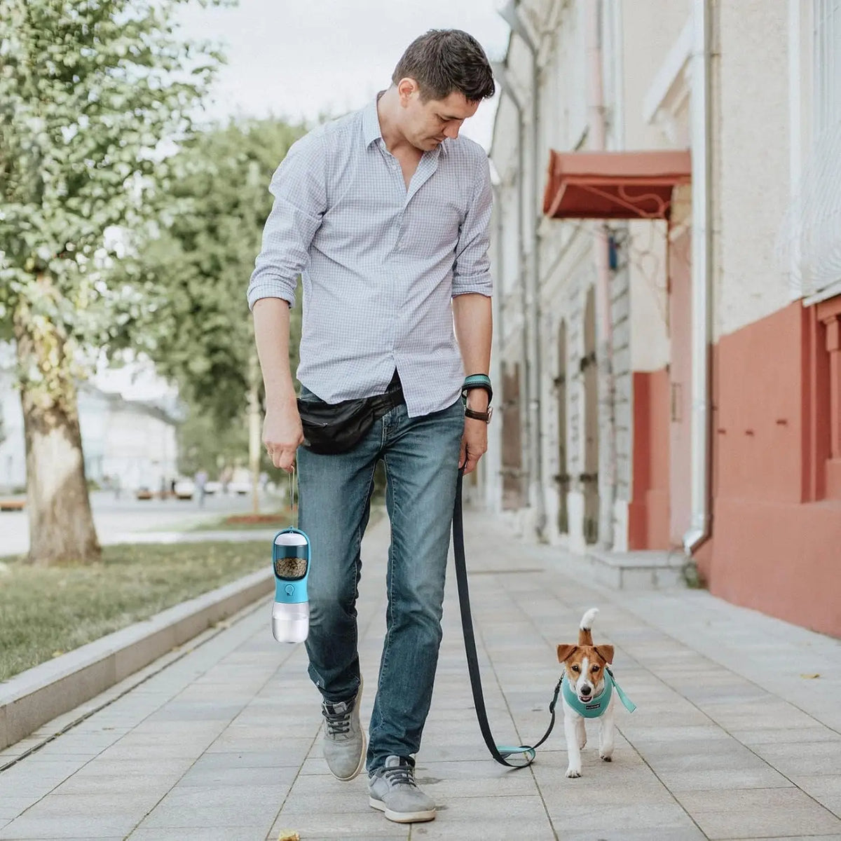 Portable Dog Water Bottle With Food Container For Travel