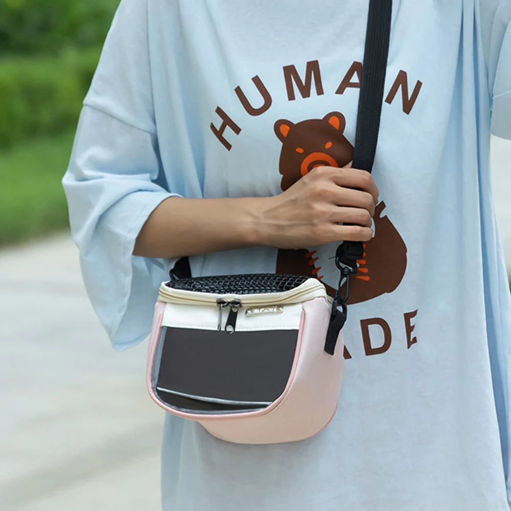 Portable Pet Travel Carrier With Breathable Mesh And Clear Window