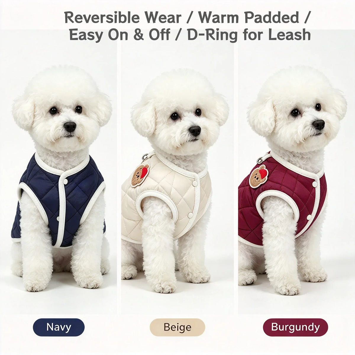 Warm Reversible Quilted Plaid Vest For Small Dogs And Cats