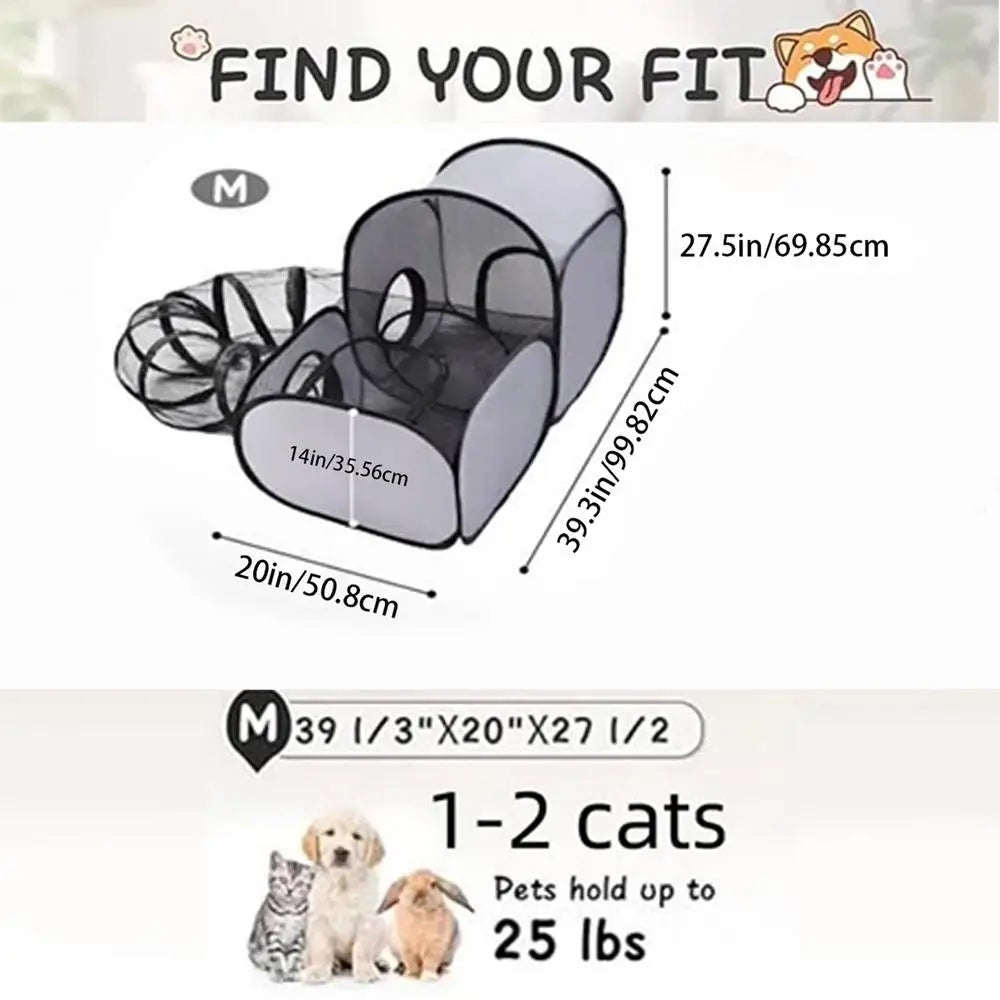 Foldable Cat Play Pen And Outdoor Portable Pet Enclosure Tent