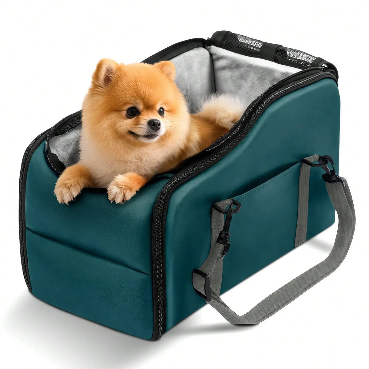 Center Console Pet Car Seat With Removable Plush Liner