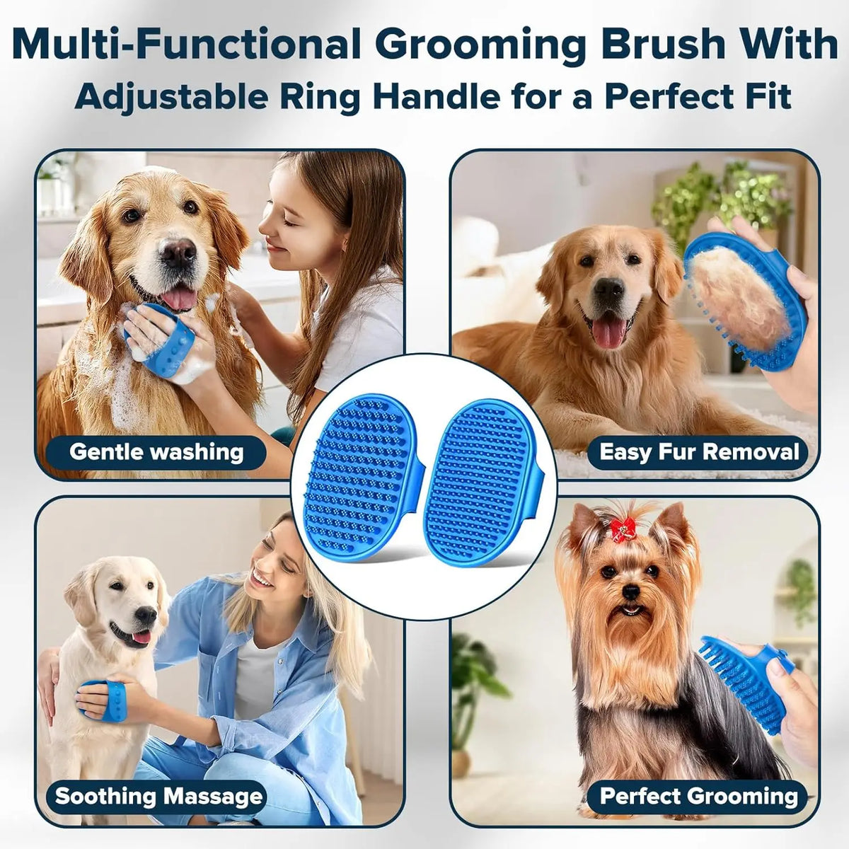 Professional Pet Grooming Gloves For Dogs Cats Shampoo Brush Kit