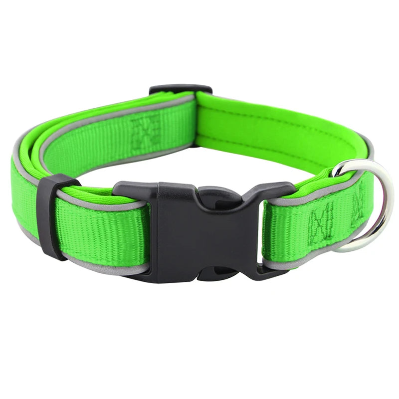MeowVista Reflective Neoprene Padded Dog Collar Adjustable Quick Release