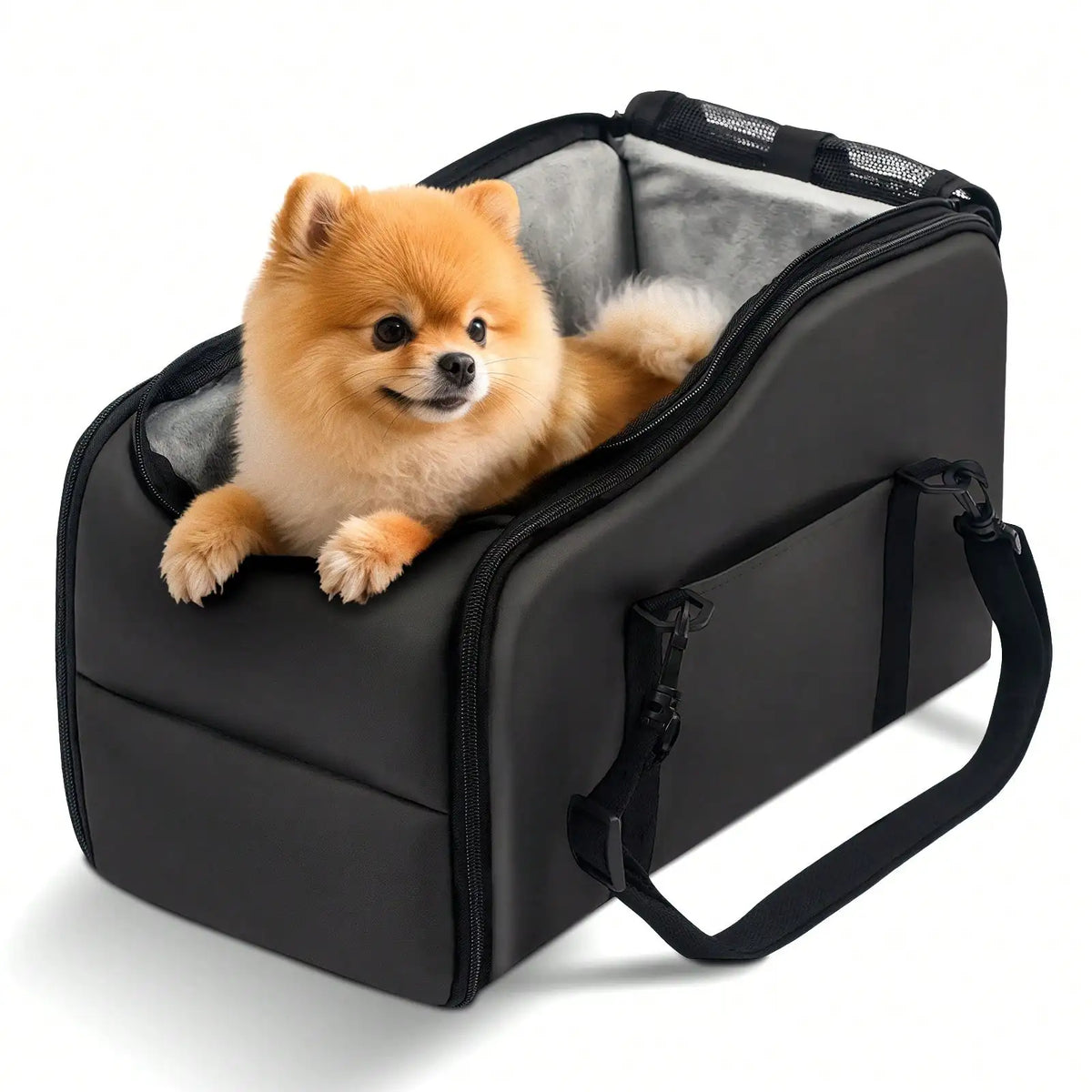 Center Console Pet Car Seat With Removable Plush Liner