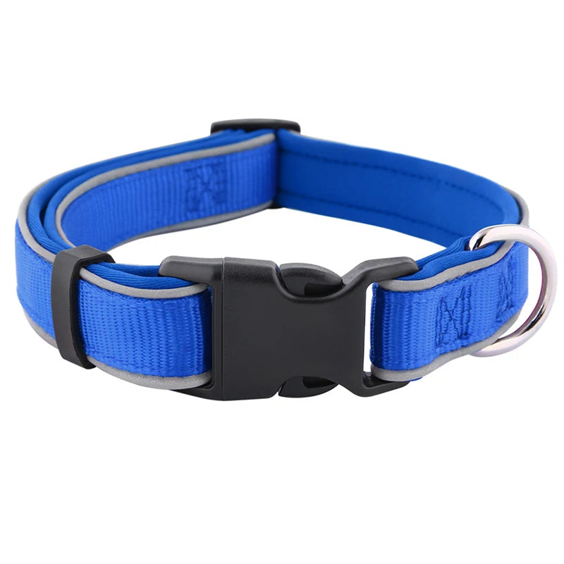 MeowVista Reflective Neoprene Padded Dog Collar Adjustable Quick Release