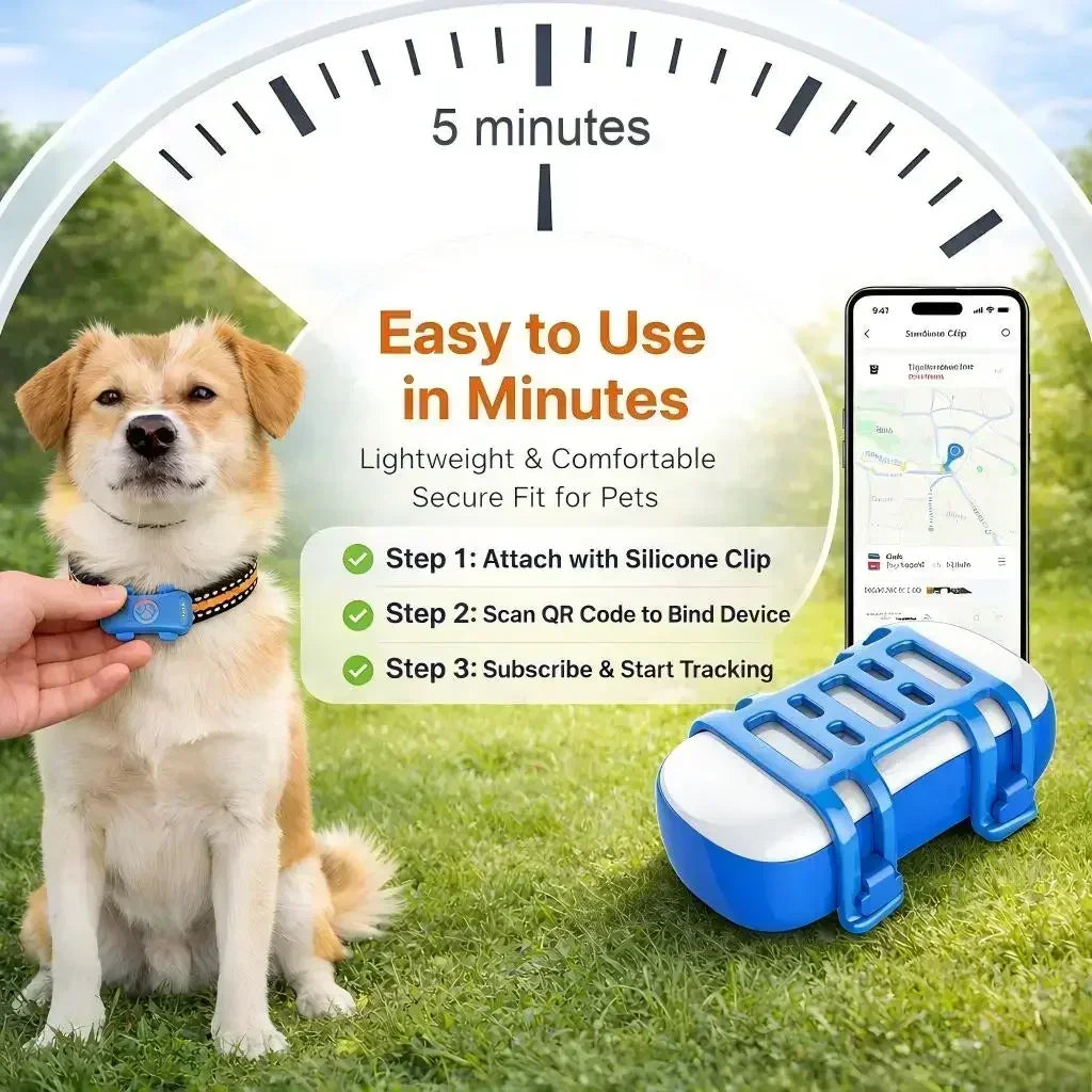 Wanwaytech 4G Pet Tracker Real-Time Tracking IP67 Waterproof WiFi Sim