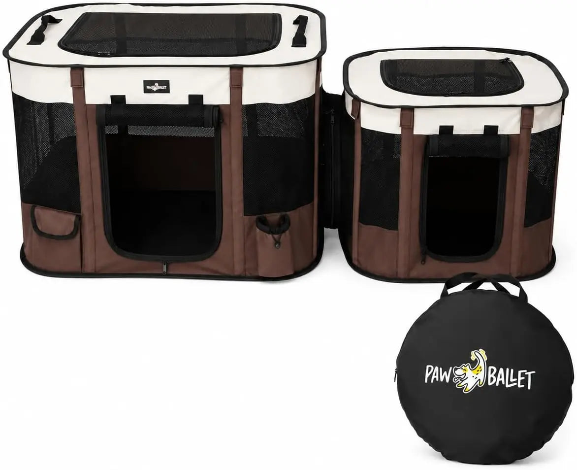 Premium Foldable Waterproof Pet Playpen With Retractable Sunshade