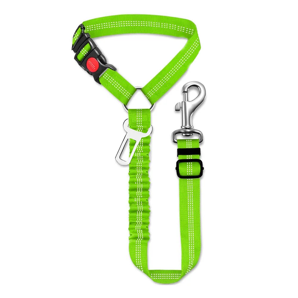 Adjustable Reflective Nylon Pet Car Safety Seat Belt And Leash