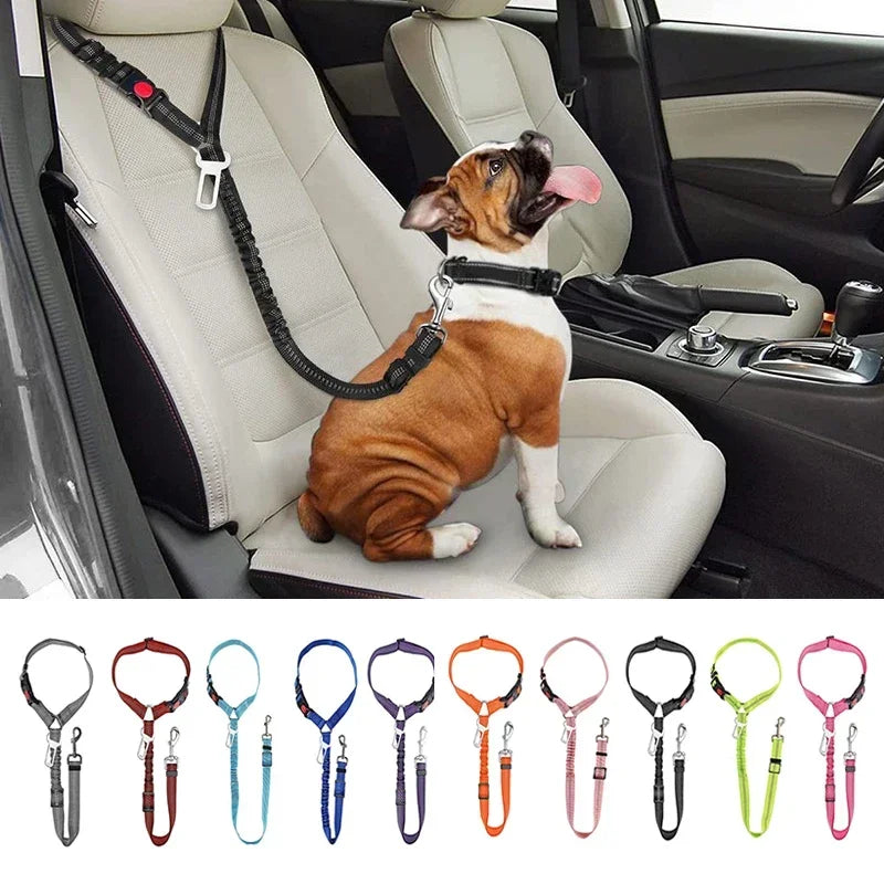 Dual Purpose Dog Harness Leash With Car Seat Belt Safety Clip