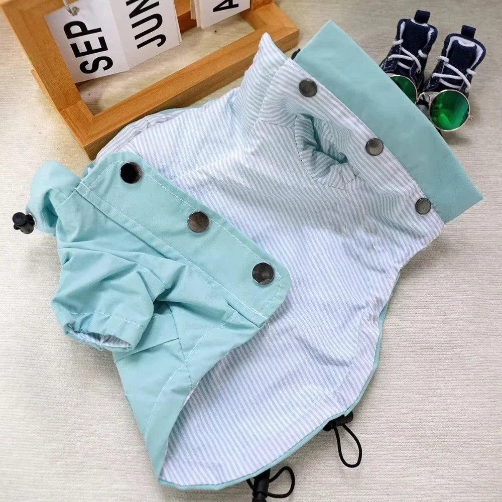 Waterproof Dog Windproof Raincoat Jacket Hooded Polyester Pet Outerwear