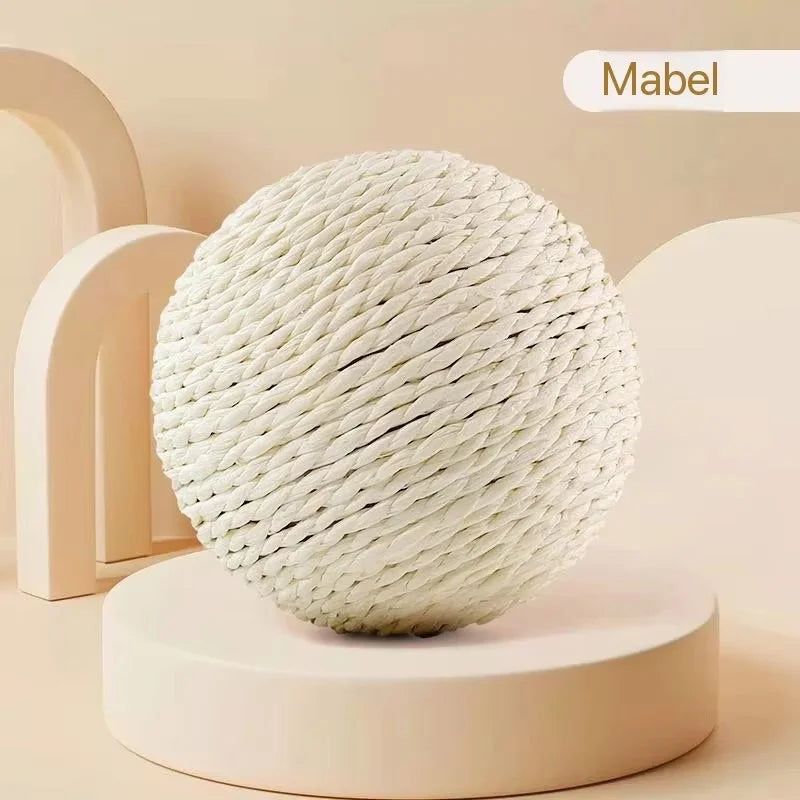Durable Sisal Cat Ball Toy Interactive Scratcher Dental Chew Toy