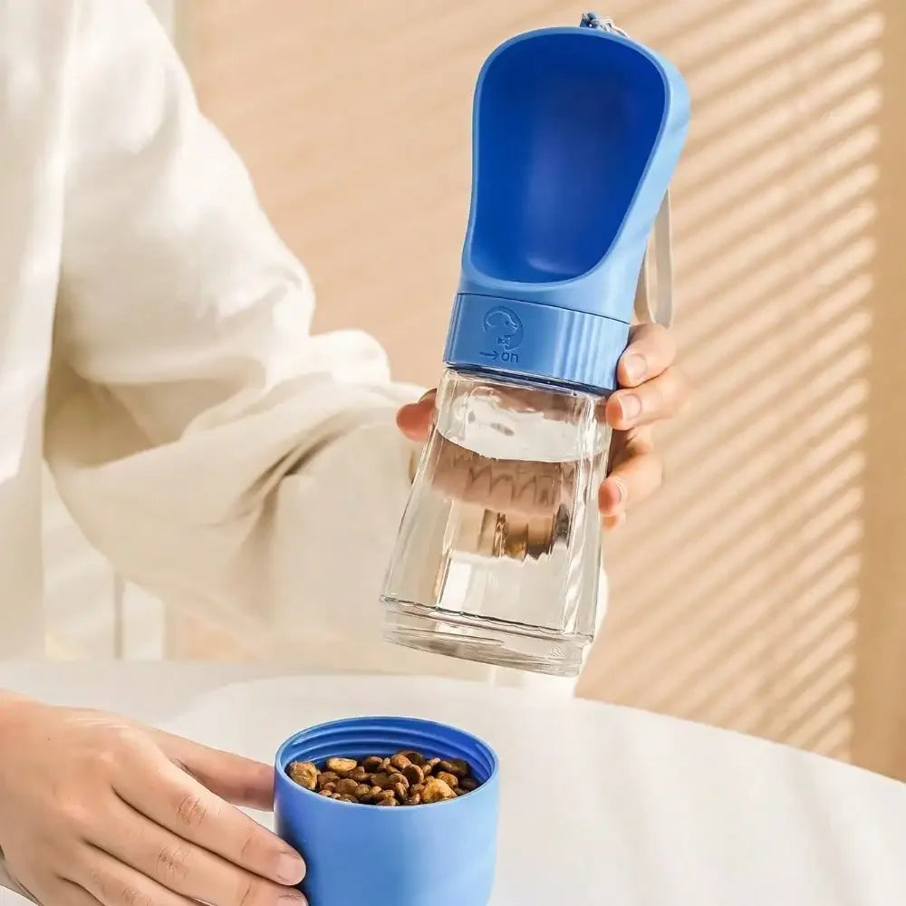 Portable 2 In 1 Dog Water Bottle With Food Container