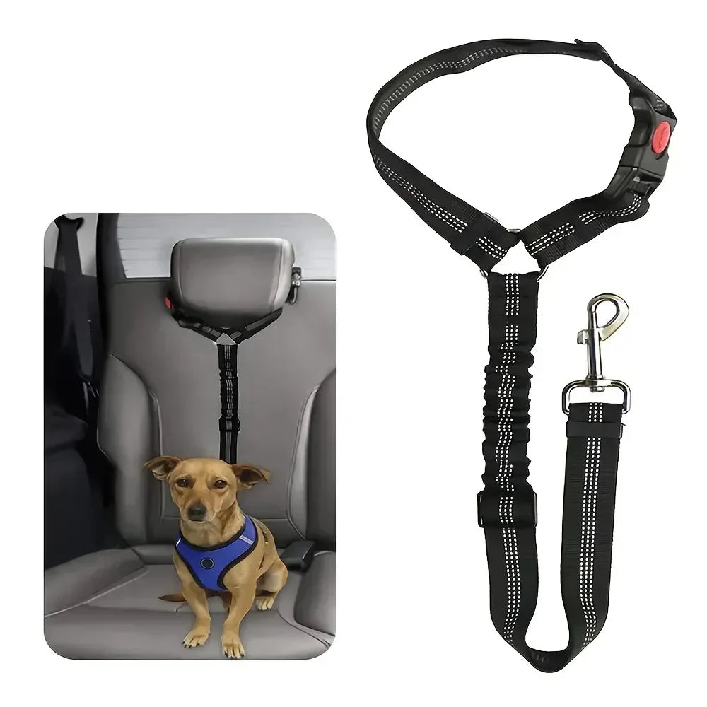 Dual Purpose Dog Harness Leash With Car Seat Belt Safety Clip
