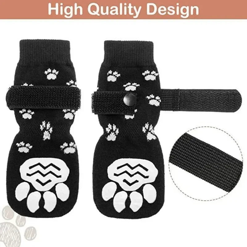 Adjustable Non Slip Dog Socks For Indoor Pet Paw Protection