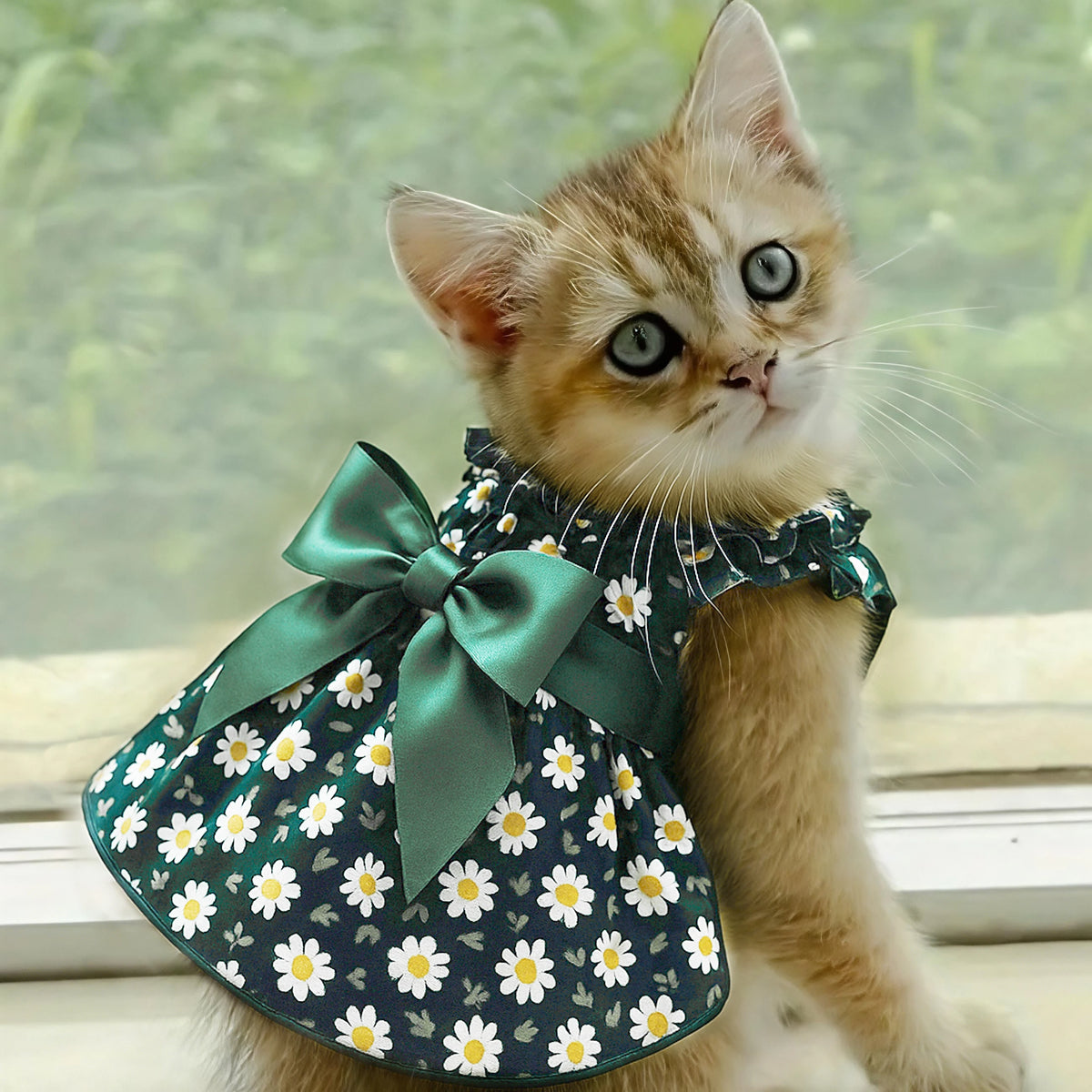 Summer Sleeveless Flower Design Cat And Dog Princess Dress