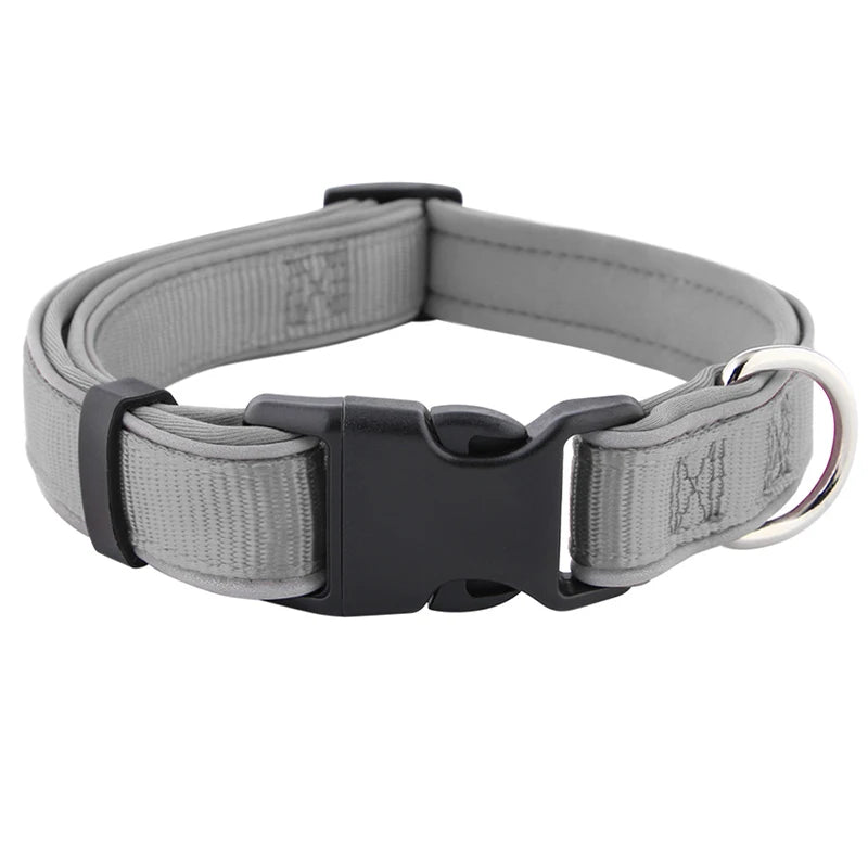 MeowVista Reflective Neoprene Padded Dog Collar Adjustable Quick Release