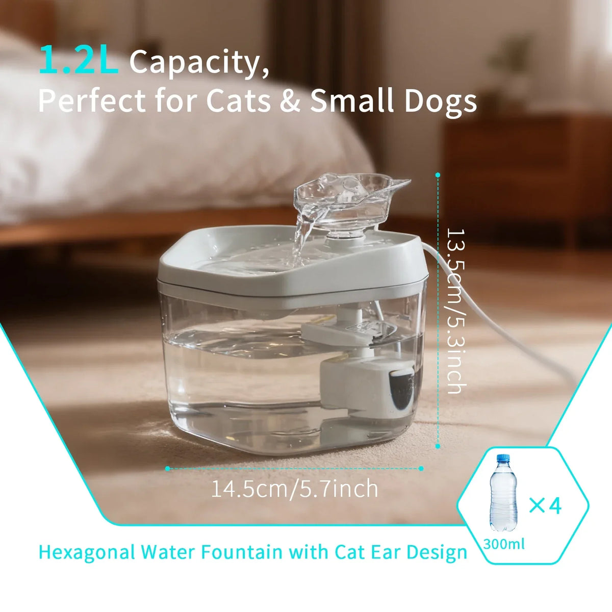 Pet Dance USB Charging Cat Water Dispenser Fountain