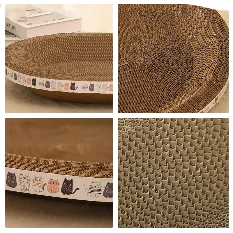 Corrugated Cat Scratching Post With Catnip And Sofa Guard