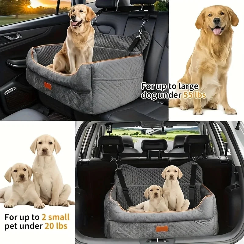 Memory Foam Dog Car Seat Booster Cushion With Thick Padding