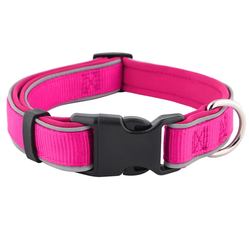 MeowVista Reflective Neoprene Padded Dog Collar Adjustable Quick Release