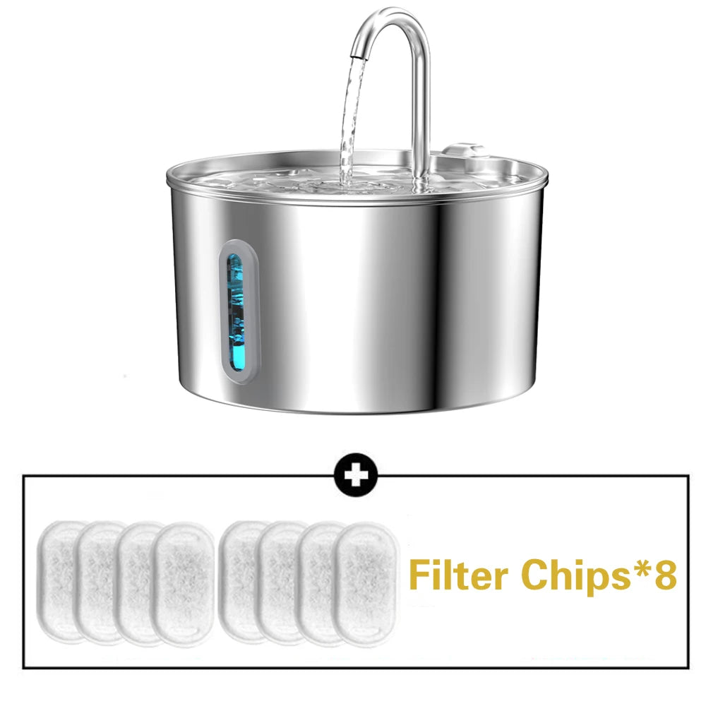 Stainless Steel Cat And Dog Water Fountain With Silent Operation