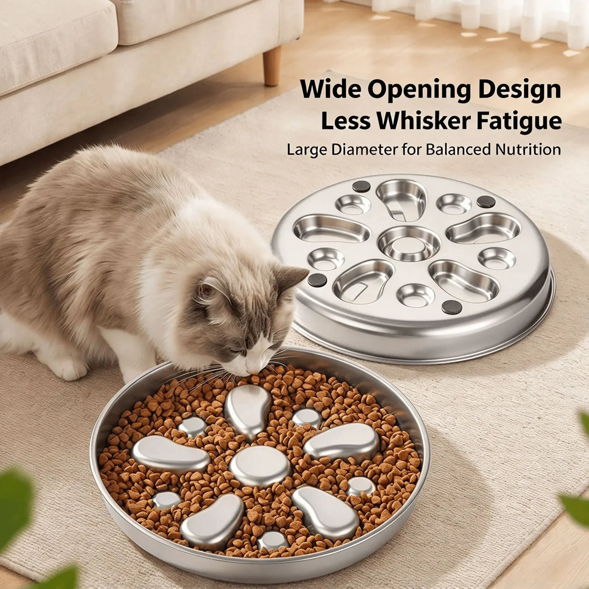 Premium Stainless Steel Flower Shaped Slow Feeder Dog Bowl