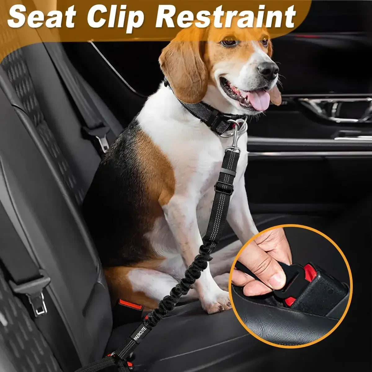 Dual Purpose Dog Harness Leash With Car Seat Belt Safety Clip