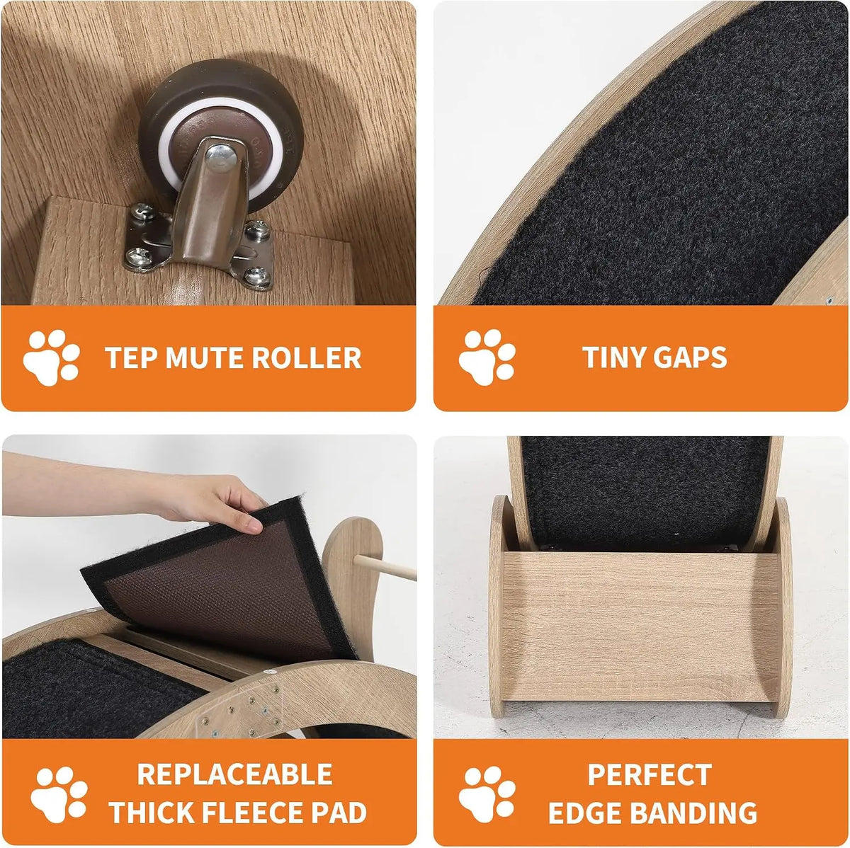Garvee Multifunctional Pine Wood Cat Running Wheel Frame