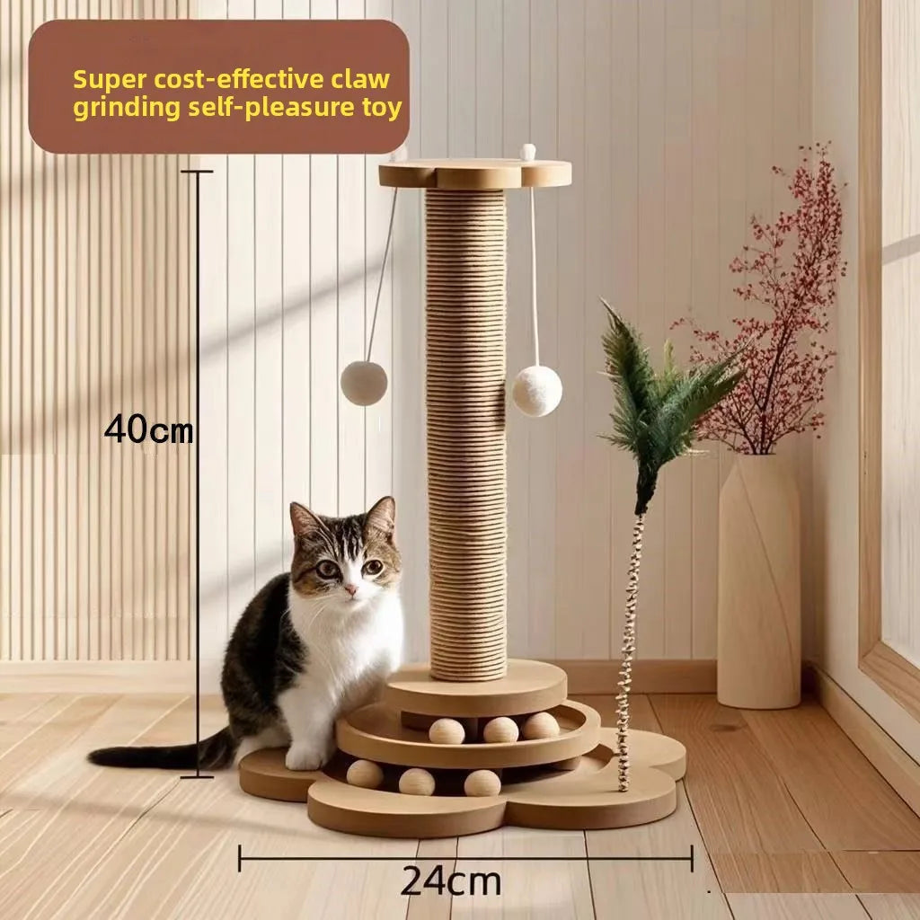 Durable Sisal Cat Scratching Post With Integrated Climbing Frame