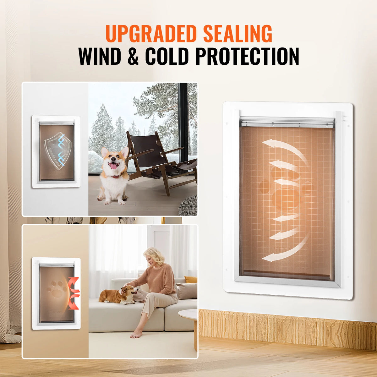 Professional Metal Pet Door With Three Flap System And Weatherproof Design
