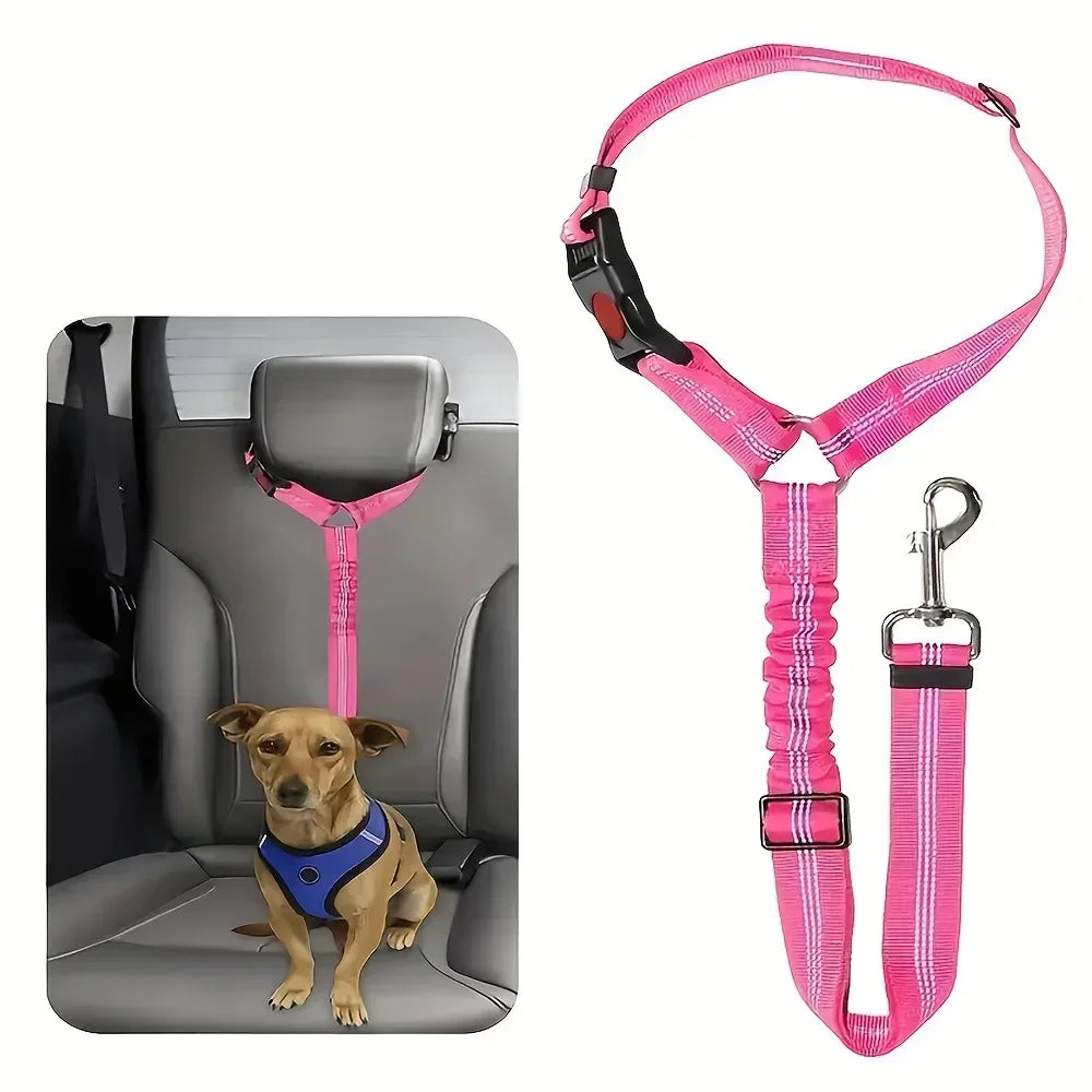 Dual Purpose Dog Harness Leash With Car Seat Belt Safety Clip