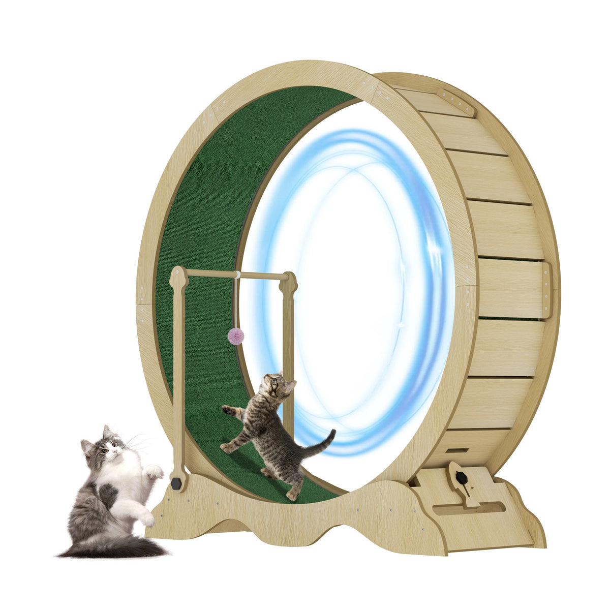 Quiet Wood Cat Exercise Wheel Sturdy Detachable Carpet Floor