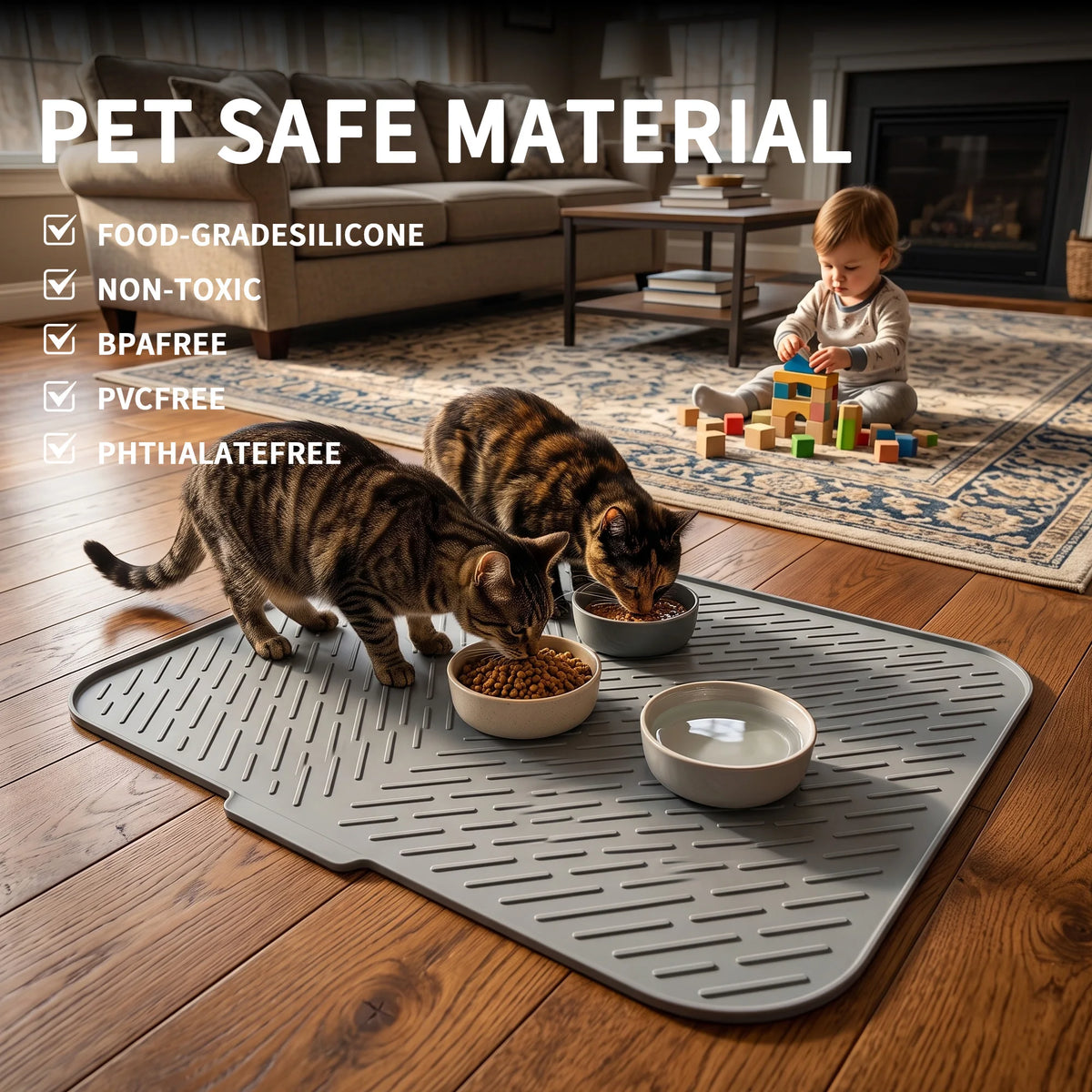 Premium Silicone Cat Litter Mat Waterproof Non Slip Durable