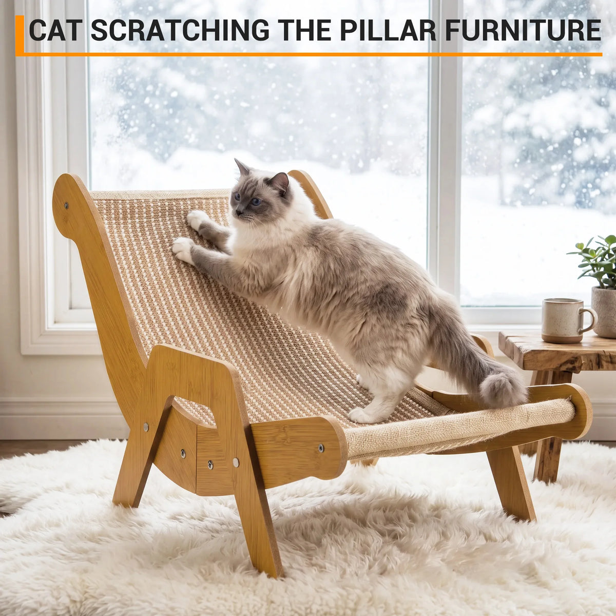GAOMON Spliced Jute and Sisal Cat Lounger Scratcher Chair