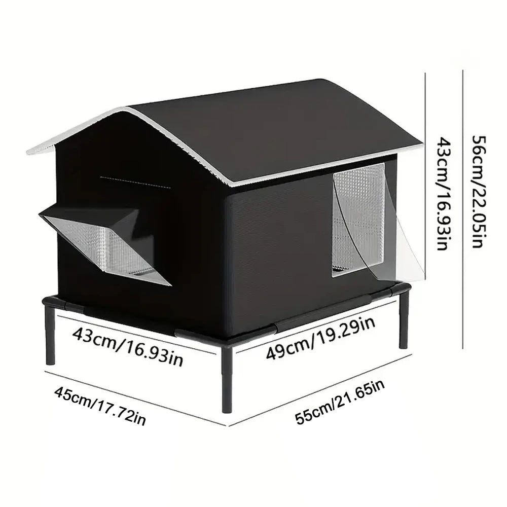 CWV Weatherproof Elevated Pet Cat House For Garden