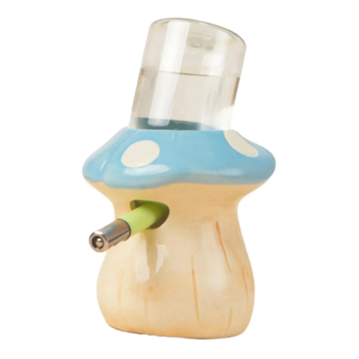 Mushroom Ceramic Hamster Water Bottle Leakproof Pet Dispenser Stand