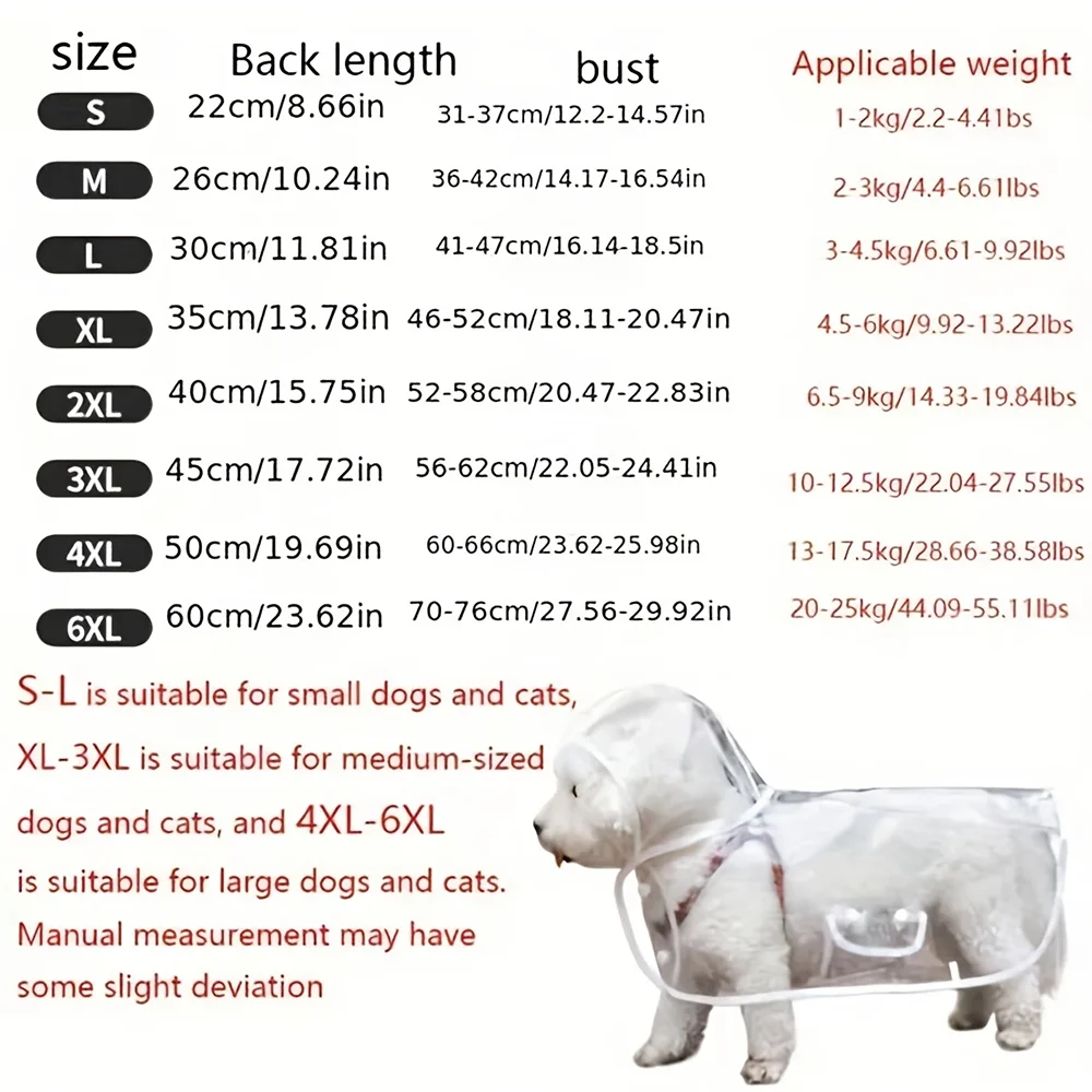 Waterproof Dog Raincoat Featuring Adjustable Belly Strap