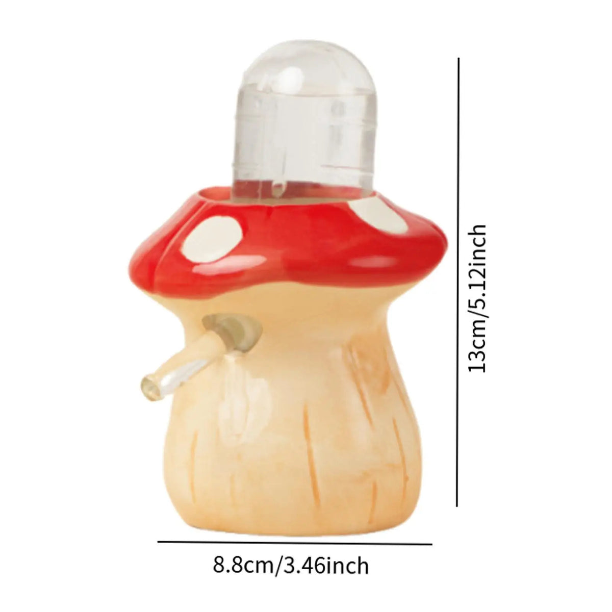 Mushroom Ceramic Hamster Water Bottle Leakproof Pet Dispenser Stand