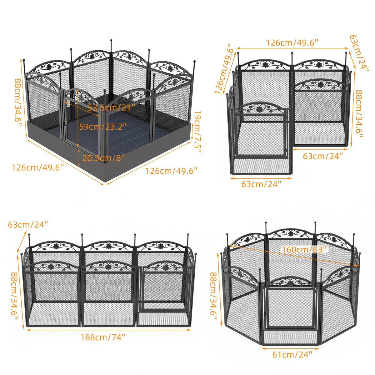 Bingopaw Heavy Duty Metal Indoor Outdoor Dog Playpen