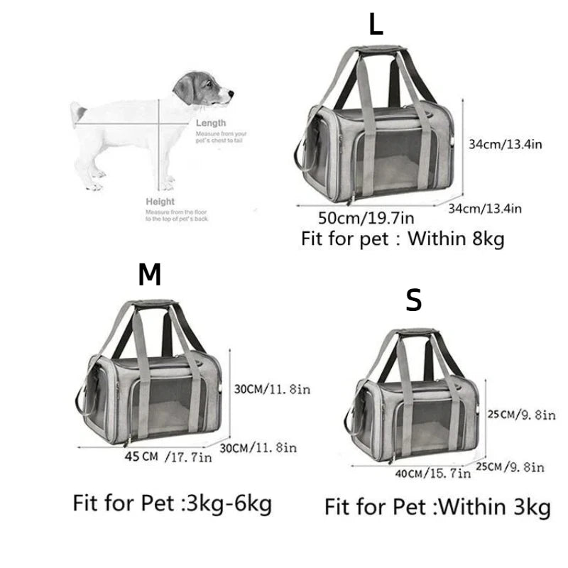 Breathable Foldable Pet Carrier Bag For Small Cats And Dogs