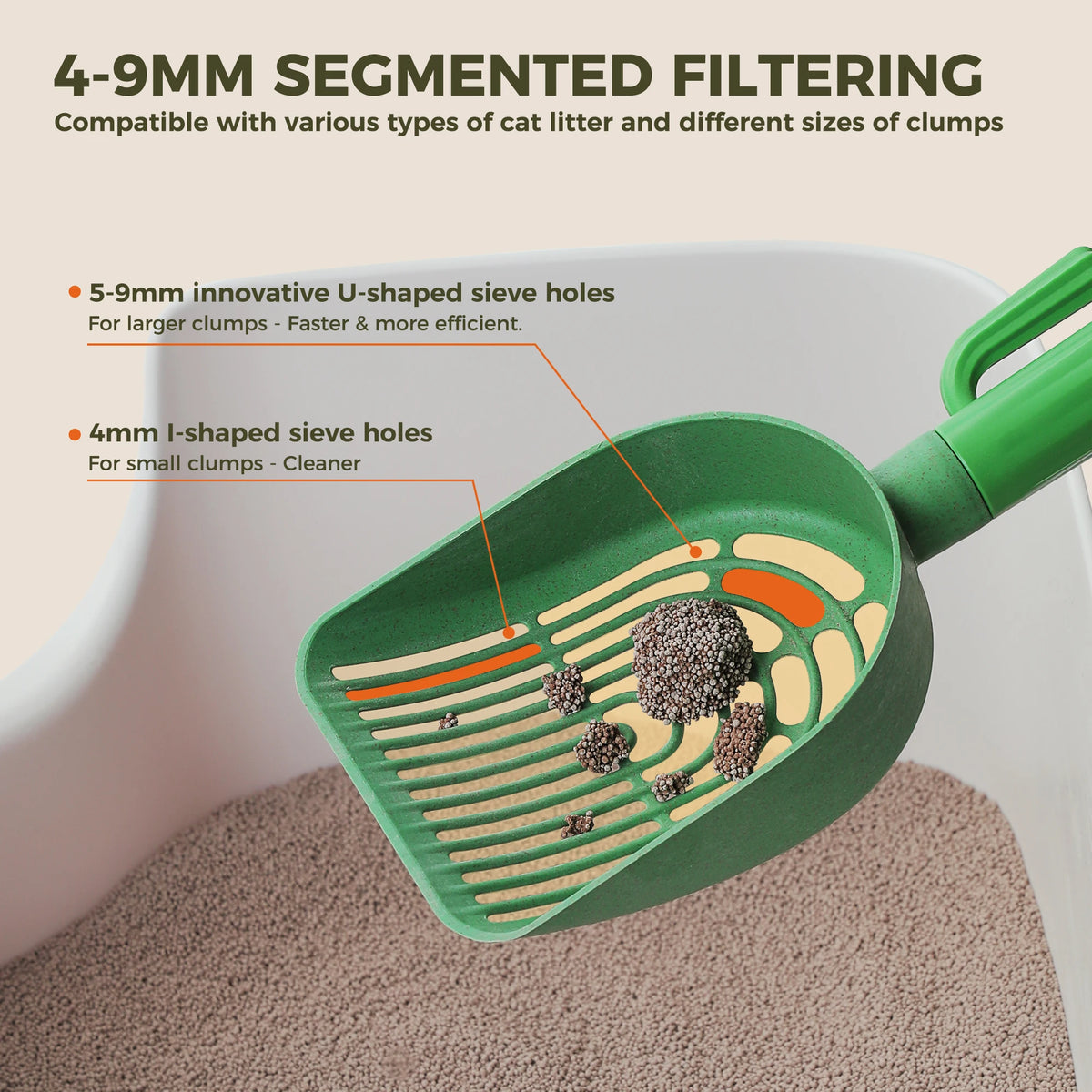 Cactus Cat Litter Scoop with Bag Holder and Two Shovels