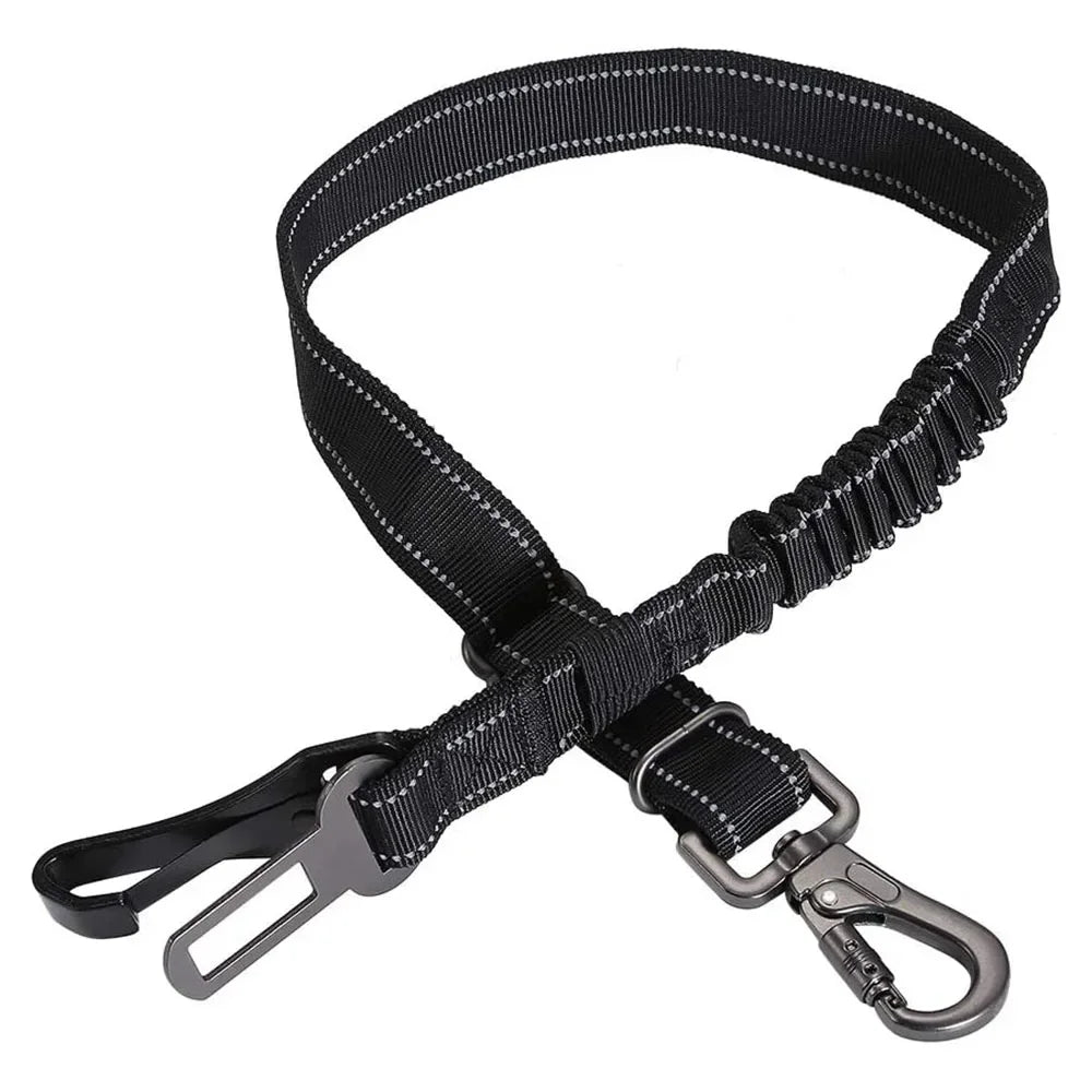 Reflective Nylon Adjustable Dog Safety Car Seat Belt