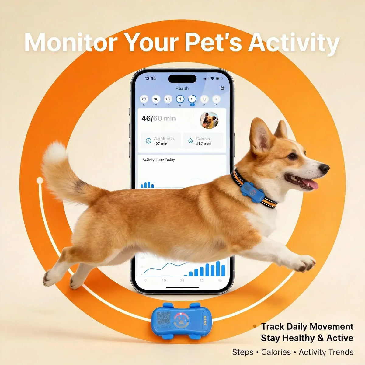 Wanwaytech 4G Pet Tracker Real-Time Tracking IP67 Waterproof WiFi Sim